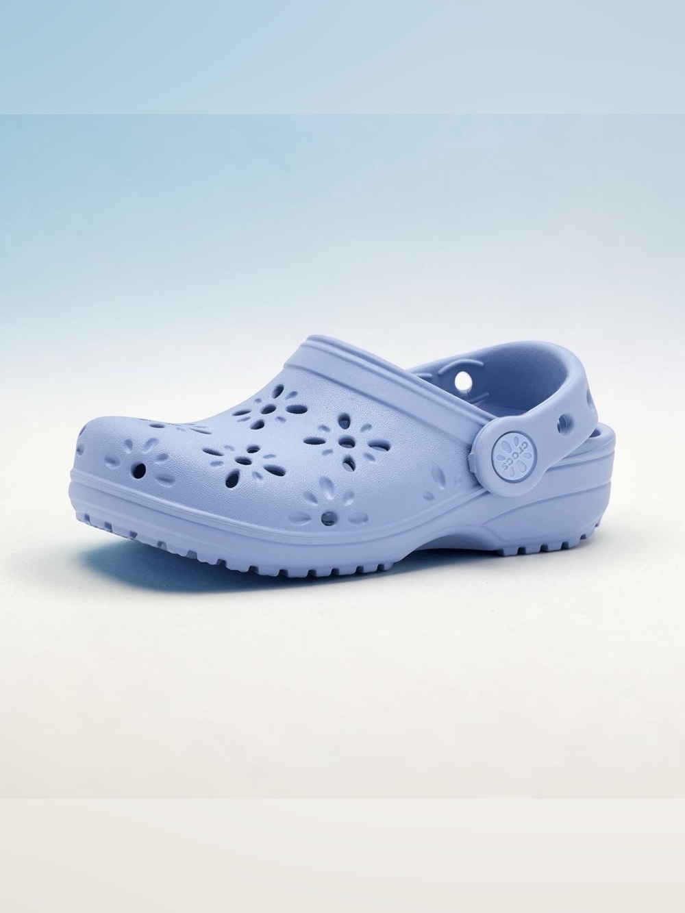 CROCS Kids Classic Clogs with Floral Cut Out Design US Design 7C